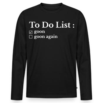 To-Do List Drôle : Ma Liste de Choses à Faire - T-shirt manches longues Premium bio Homme - noir - Devant - Nico (187cm)