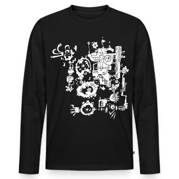 rusty machine - Men's Premium Organic Long Sleeve Shirt - black - Front - Nico (187cm)