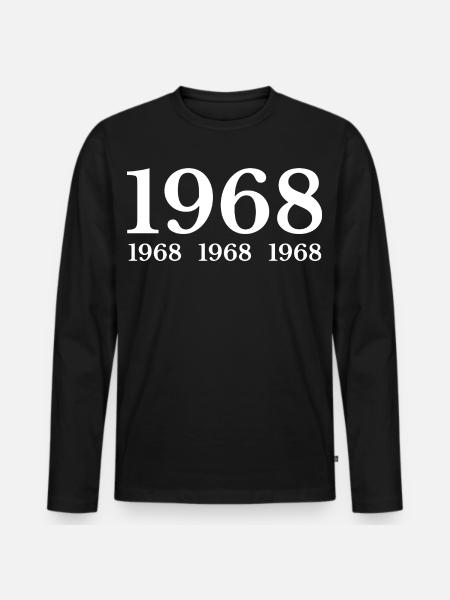 1968 - Männer Premium Bio Langarmshirt - Schwarz