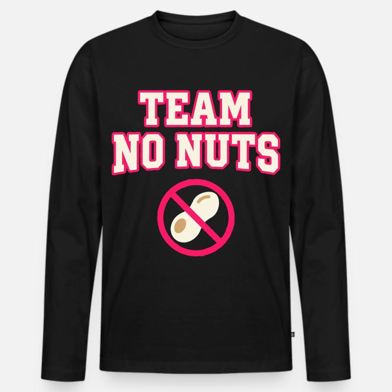 Team No Nuts mit Erdnuss Symbol - Männer Premium Bio Langarmshirt - Schwarz