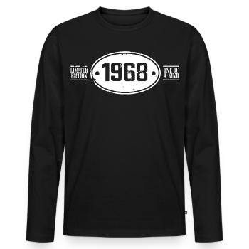 1968 Birthday 1968 - Men's Premium Organic Long Sleeve Shirt - black - Front - Nico (187cm)