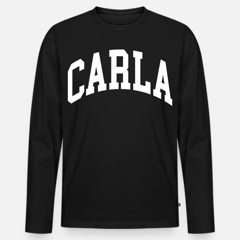 Carla - Männer Premium Bio Langarmshirt - Schwarz