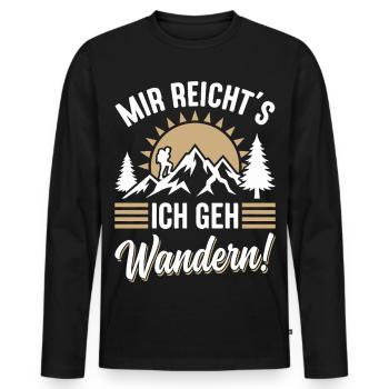 Mir_Reichts ich gehe Wandern lustige Berg Sprüche - Männer Premium Bio Langarmshirt - Schwarz - Vorne - Nico (187cm)