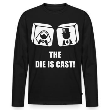 The Die Is Cast! (Stag Party Wedding Game Over, W) - Men's Premium Organic Long Sleeve Shirt - black - Front - Nico (187cm)