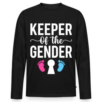 Keeper of the Gender Footprints Design - Men's Premium Organic Long Sleeve Shirt - black - Front - Nico (187cm)