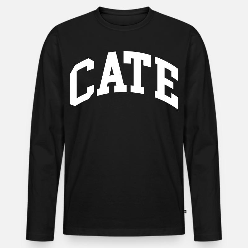 Cate - Männer Premium Bio Langarmshirt - Schwarz