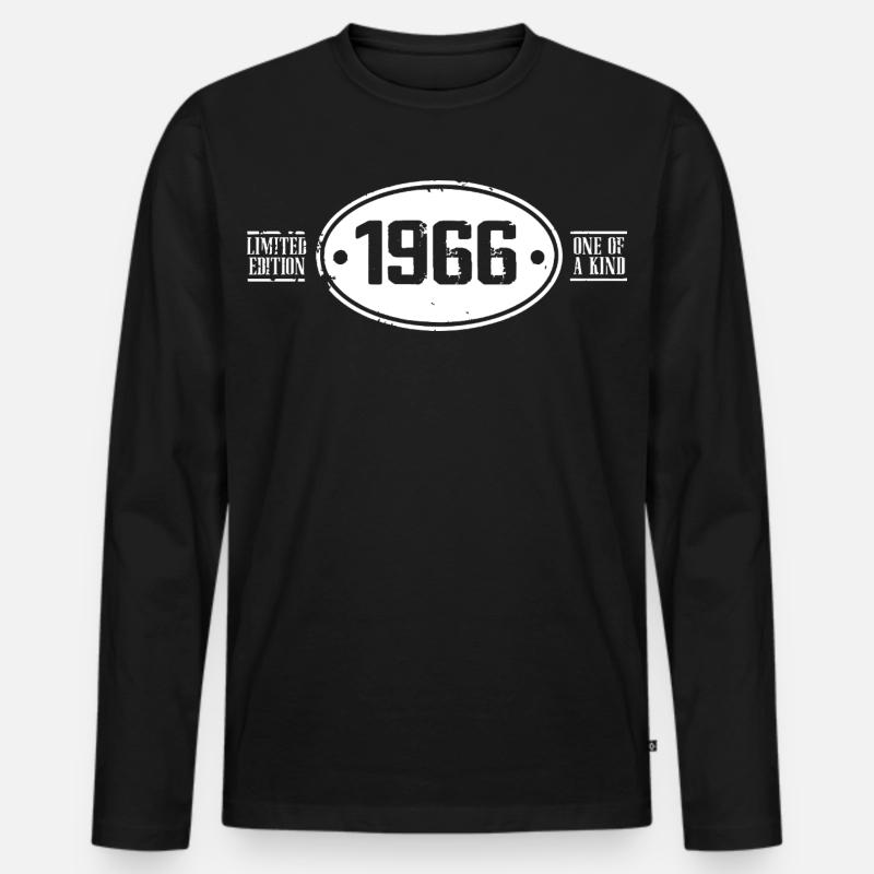 1966 Geburtstag 1966 - Männer Premium Bio Langarmshirt - Schwarz