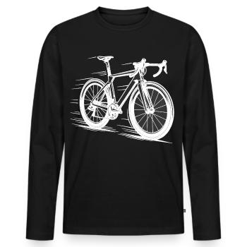 Aero Racer – Speed Line Road Rennrad Bike - T-shirt manches longues Premium bio Homme - noir - Devant - Nico (187cm)