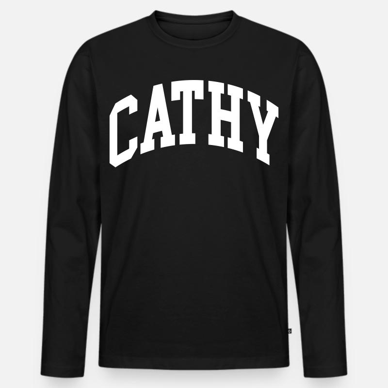 Cathy - Männer Premium Bio Langarmshirt - Schwarz