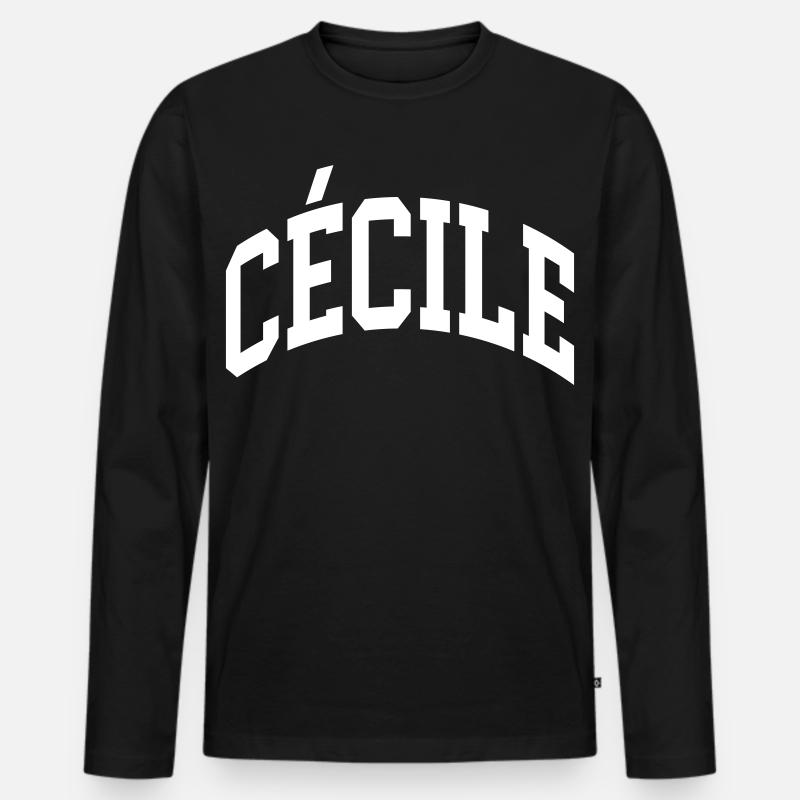 Cécile - Männer Premium Bio Langarmshirt - Schwarz