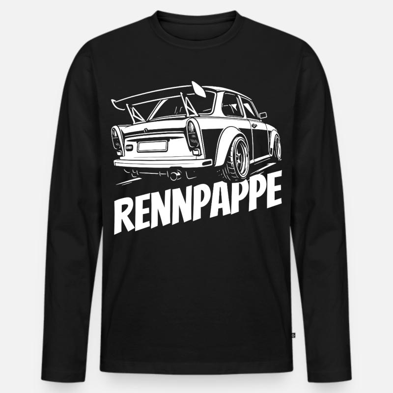 Trabi - Rennpappe aus der DDR - Männer Premium Bio Langarmshirt - Schwarz