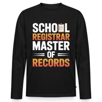 School Secretariat School Office Organization School - Men's Premium Organic Long Sleeve Shirt - black - Front - Nico (187cm)