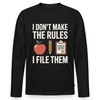 Schulsekretariat Schule Büro Organisation Team - Männer Premium Bio Langarmshirt - Schwarz - Vorne - Nico (187cm)