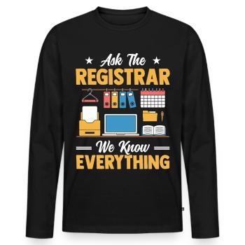 School Secretary School Office Secretariat School - Men's Premium Organic Long Sleeve Shirt - black - Front - Nico (187cm)