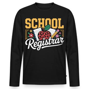 School Secretariat School Administration Office Organisation - Men's Premium Organic Long Sleeve Shirt - black - Front - Nico (187cm)