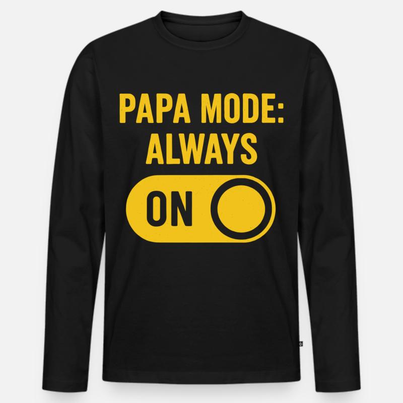 Papa Mode: Always On Design - Männer Premium Bio Langarmshirt - Schwarz