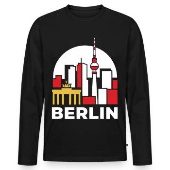 Berlin Skyline TV Tower - Men's Premium Organic Long Sleeve Shirt - black - Front - Nico (187cm)