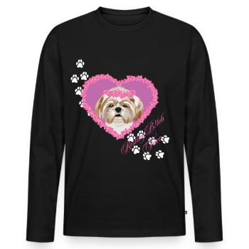 Resting B!tch Face Shih Tzu - Men's Premium Organic Long Sleeve Shirt - black - Front - Nico (187cm)