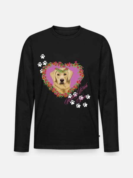Resting B!tch Face Labrador - Men's Premium Organic Long Sleeve Shirt - black