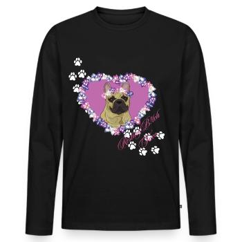 Resting B!tch Face Frenchie - Men's Premium Organic Long Sleeve Shirt - black - Front - Nico (187cm)