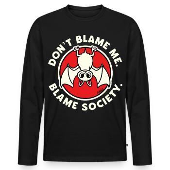 Don't Blame Me Bat-Gesellschaft - Männer Premium Bio Langarmshirt - Schwarz - Vorne - Nico (187cm)