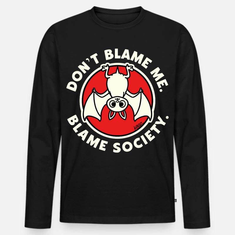 Don't Blame Me Bat-Gesellschaft - Männer Premium Bio Langarmshirt - Schwarz