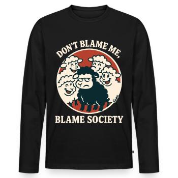 Blame Society Sheep Circle - Men's Premium Organic Long Sleeve Shirt - black - Front - Nico (187cm)