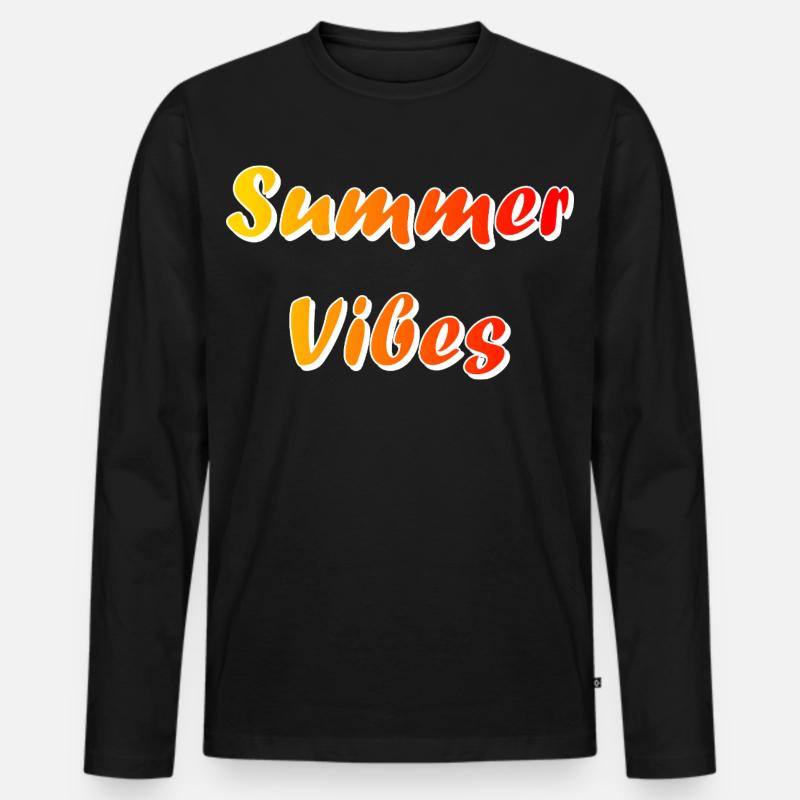 Sommerliche Vibes - Männer Premium Bio Langarmshirt - Schwarz