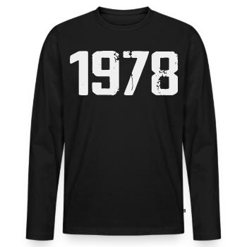 Legendary Since 1978 Vintage 1978 Retro 1978 - Men's Premium Organic Long Sleeve Shirt - black - Front - Nico (187cm)