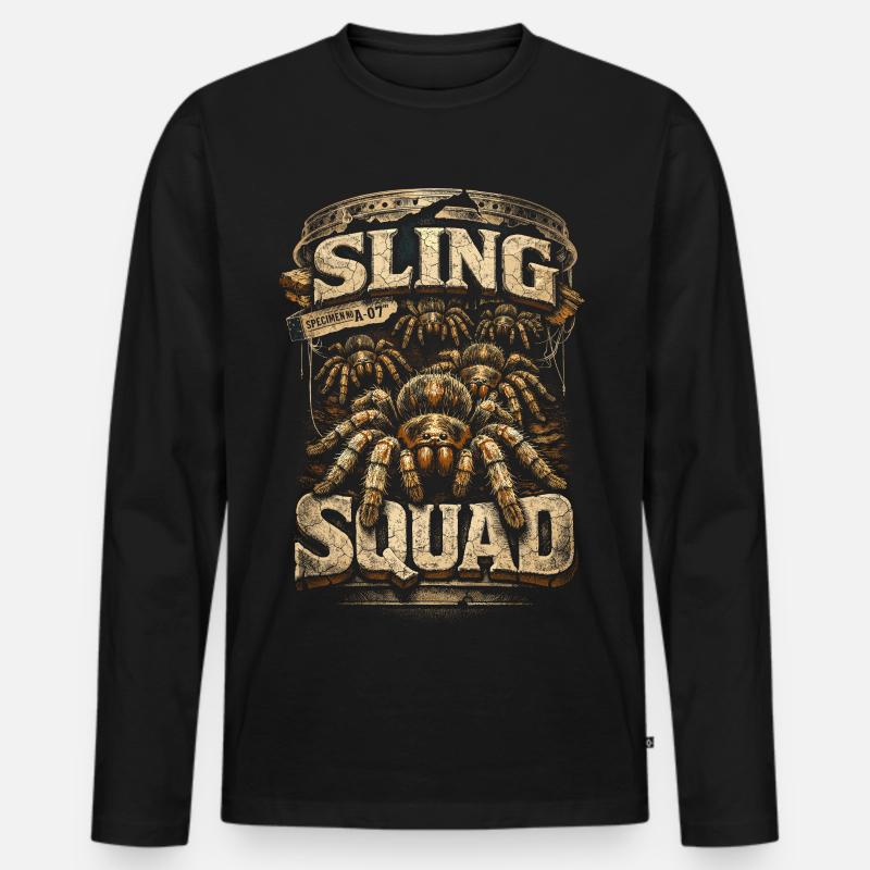 Vogelspinne Sling Squad - Männer Premium Bio Langarmshirt - Schwarz