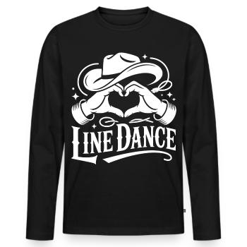 Line Dance Herzhände Cowboy - Männer Premium Bio Langarmshirt - Schwarz - Vorne - Nico (187cm)