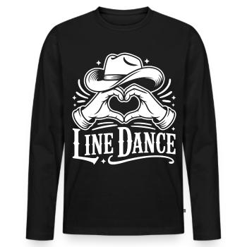 Amour de la danse en ligne - T-shirt manches longues Premium bio Homme - noir - Devant - Nico (187cm)