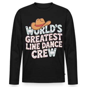 Weltweit Beste Line Dance Crew - Männer Premium Bio Langarmshirt - Schwarz - Vorne - Nico (187cm)