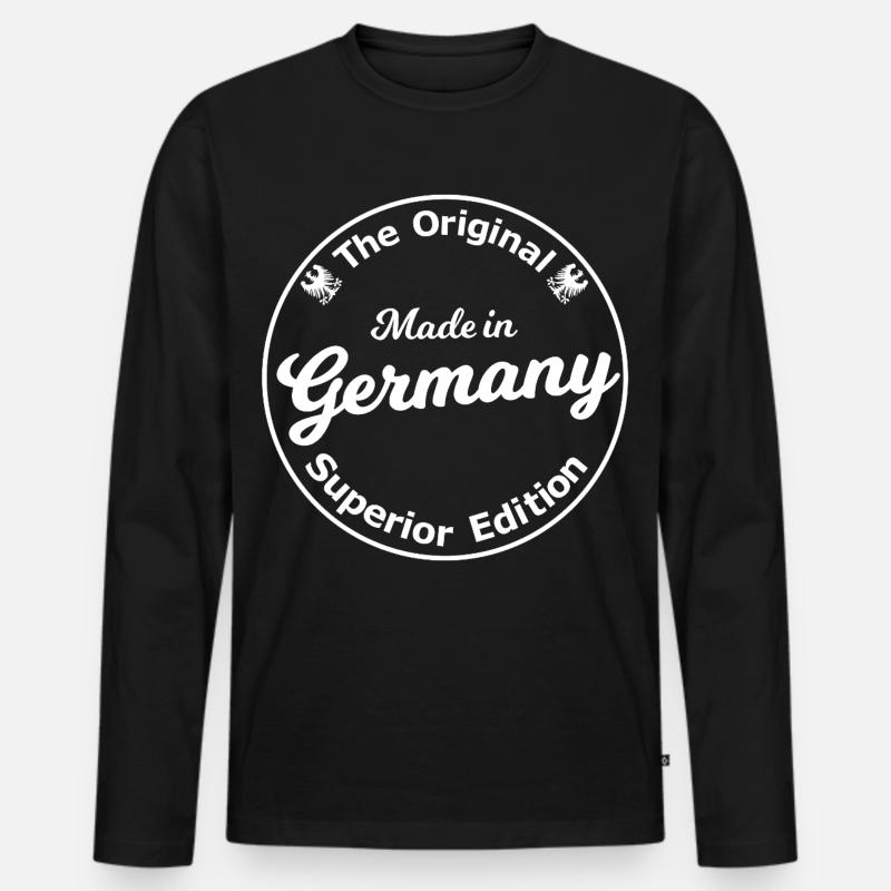 Original German Badge - Männer Premium Bio Langarmshirt - Schwarz