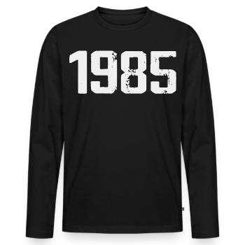 Légendaire depuis 1985 Vintage 1985 Retro 1985 - T-shirt manches longues Premium bio Homme - noir - Devant - Nico (187cm)