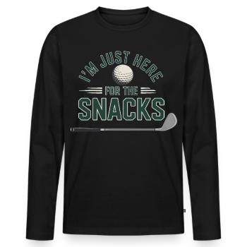 Je suis là uniquement pour les snacks - T-shirt manches longues Premium bio Homme - noir - Devant - Nico (187cm)
