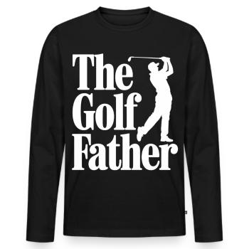 The Golf Father T-Shirt Funny Golf Dad Father's Day - Men's Premium Organic Long Sleeve Shirt - black - Front - Nico (187cm)