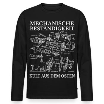 Mechanische Beständigkeit Moped Motor Kult - Männer Premium Bio Langarmshirt - Schwarz - Vorne - Nico (187cm)