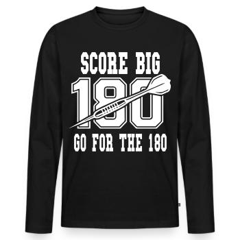 Score Big Go For The 180 Darts Sport - Men's Premium Organic Long Sleeve Shirt - black - Front - Nico (187cm)