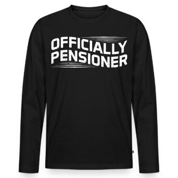 Retired Officially Pensioner Retirement Funny - Men's Premium Organic Long Sleeve Shirt - black - Front - Nico (187cm)