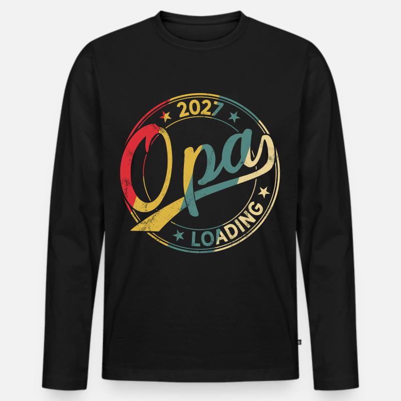 Opa 2027 Loading Werdender Opa 2027 - Männer Premium Bio Langarmshirt - Schwarz