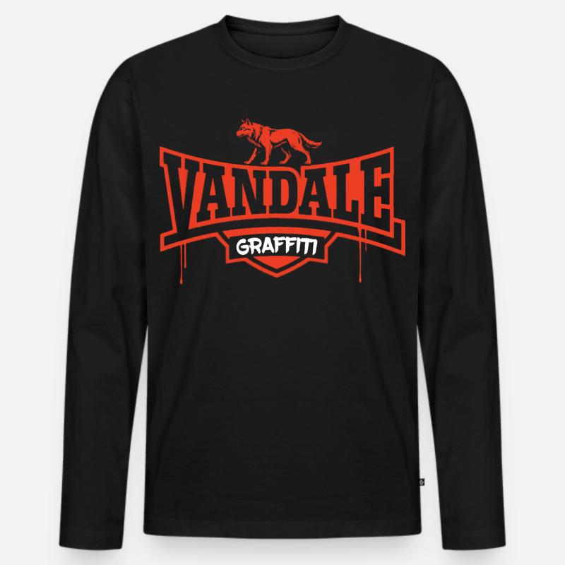 Graffiti-Vandalin - Männer Premium Bio Langarmshirt - Schwarz