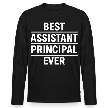 Best Assistant Principal Ever - Men's Premium Organic Long Sleeve Shirt - black - Front - Nico (187cm)