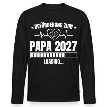 Papa 2027 Loading – Beförderung zum Vater - Männer Premium Bio Langarmshirt - Schwarz - Vorne - Nico (187cm)
