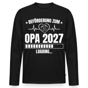 Opa 2027 Loading – Beförderung zum Opa - Männer Premium Bio Langarmshirt - Schwarz - Vorne - Nico (187cm)