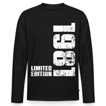Cadeau d'anniversaire 45 ans 1981 Homme Femme - T-shirt manches longues Premium bio Homme - noir - Devant - Nico (187cm)