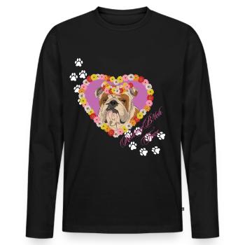 Resting B!tch Face Bulldog - Men's Premium Organic Long Sleeve Shirt - black - Front - Nico (187cm)