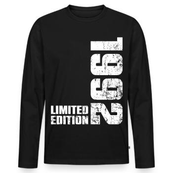 34 Year Old 1992 Male Female Birthday Gift - Men's Premium Organic Long Sleeve Shirt - black - Front - Nico (187cm)