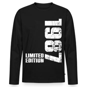 Cadeau d'anniversaire 39 ans 1987 Homme Femme - T-shirt manches longues Premium bio Homme - noir - Devant - Nico (187cm)