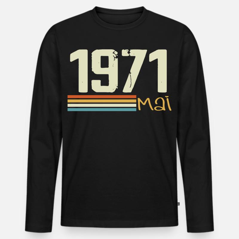 Mai 1971 - Männer Premium Bio Langarmshirt - Schwarz